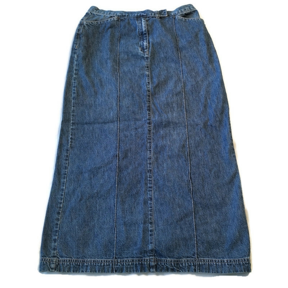 Jones Jean Skirt Vintage 12 10 ? Faded Back Slit